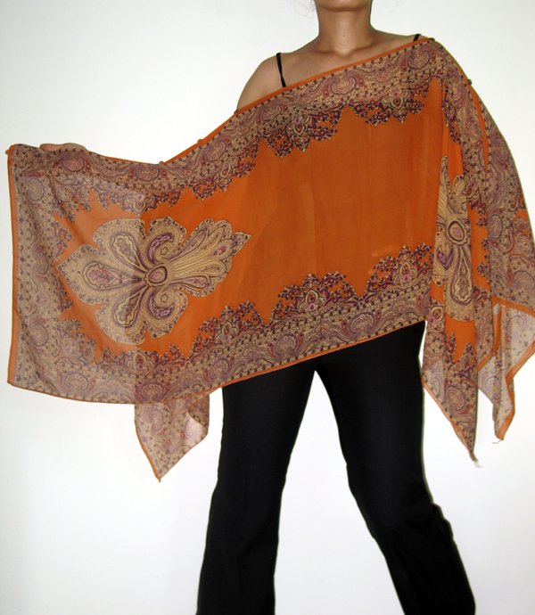Gypsy Scarf Caftan Wing Casual Beachcover or Poncho Top