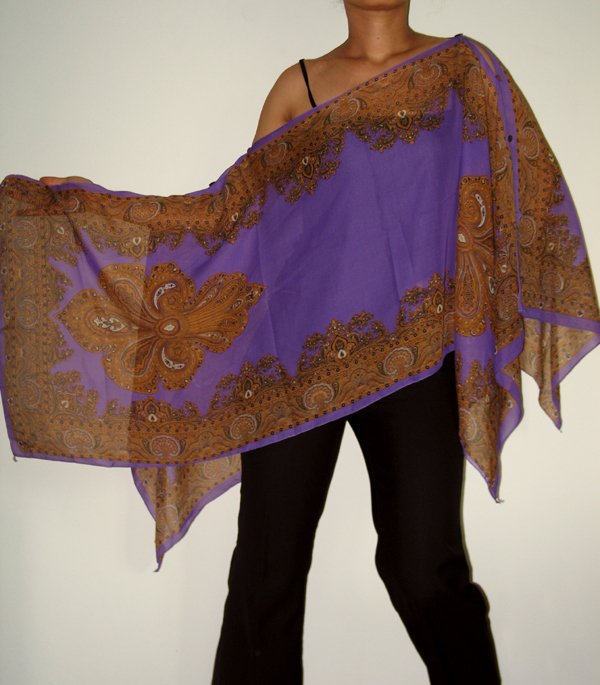 Gypsy Scarf Caftan Wing Casual Beachcover or Poncho Top
