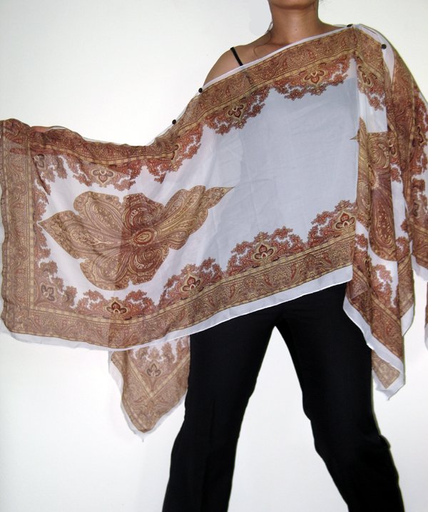 Gypsy Scarf Caftan Wing Casual Beachcover or Poncho Top