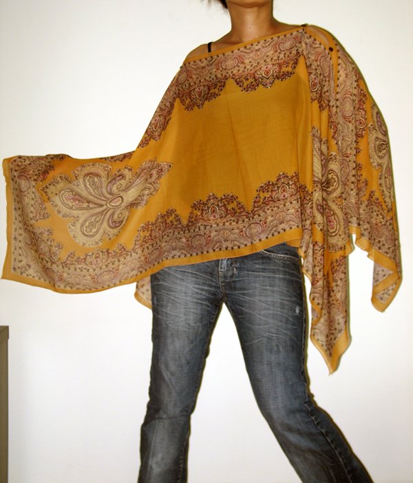 Gypsy Scarf Caftan Wing Casual Beachcover or Poncho Top