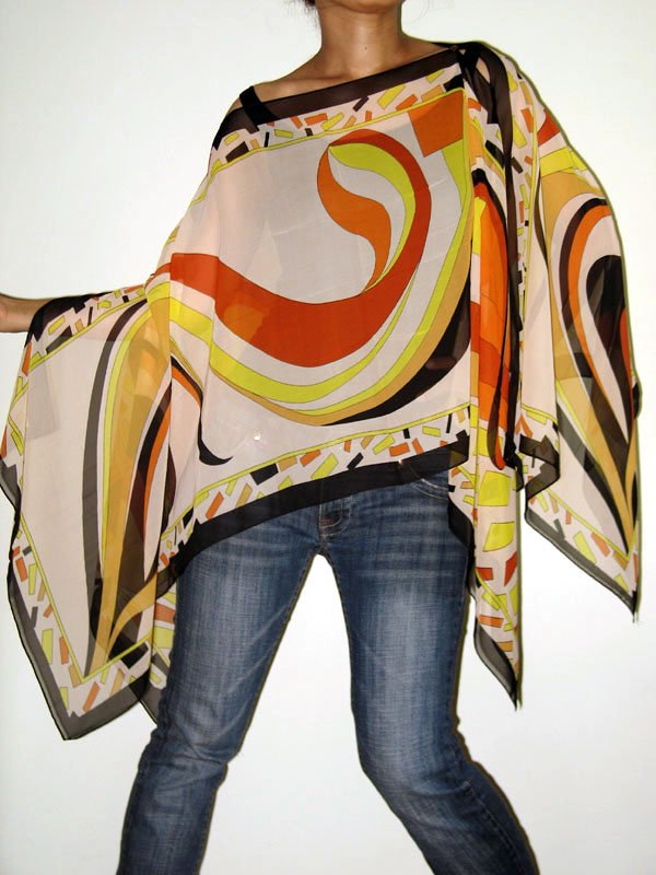 Gypsy Scarf Caftan Wing Casual Beachcover or Poncho Top