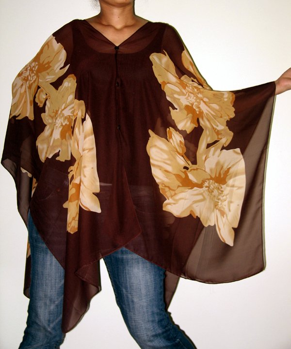 Gypsy Scarf Caftan Wing Casual Beachcover or Poncho Top