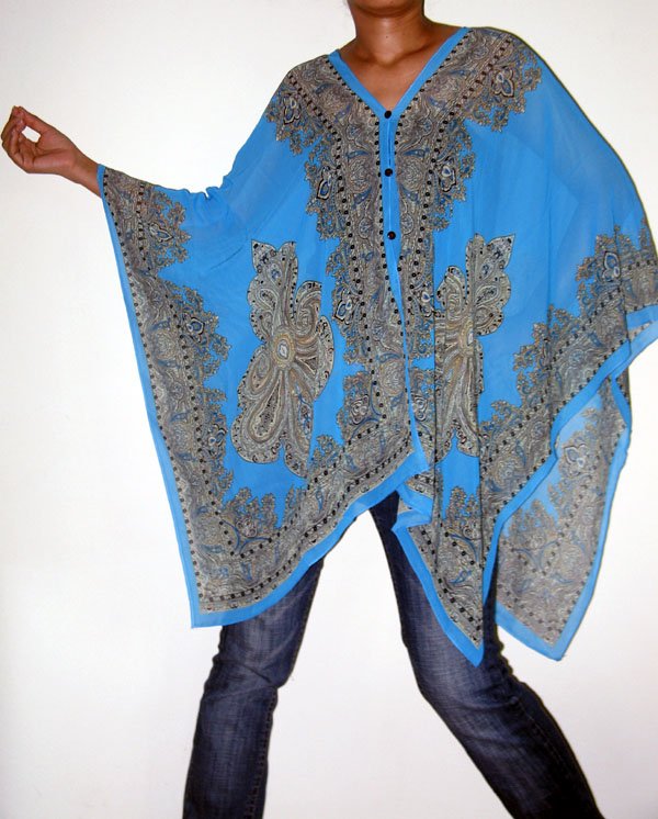 Gypsy Scarf Caftan Wing Casual Beachcover or Poncho Top