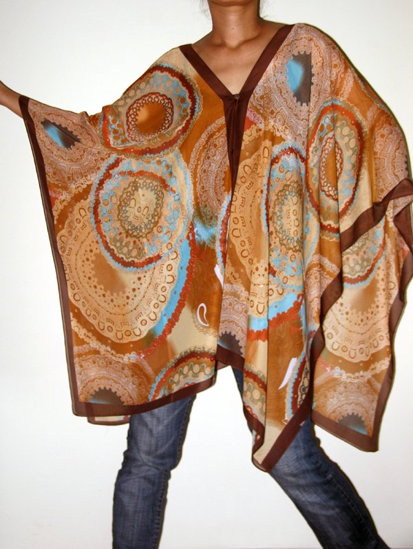 Gypsy Scarf Caftan Wing Casual Beachcover or Poncho Top