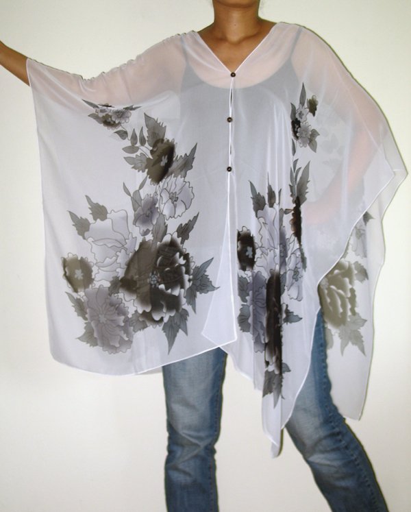 Gypsy Scarf Caftan Wing Casual Beachcover or Poncho Top
