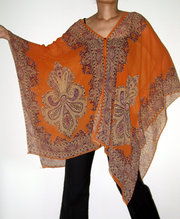 Gypsy Scarf Caftan Wing Casual Beachcover or Poncho Top