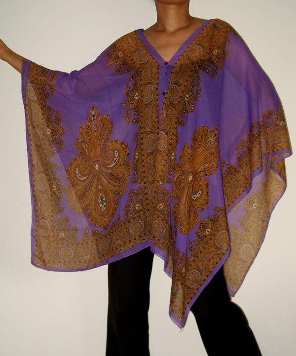 Gypsy Scarf Caftan Wing Casual Beachcover or Poncho Top