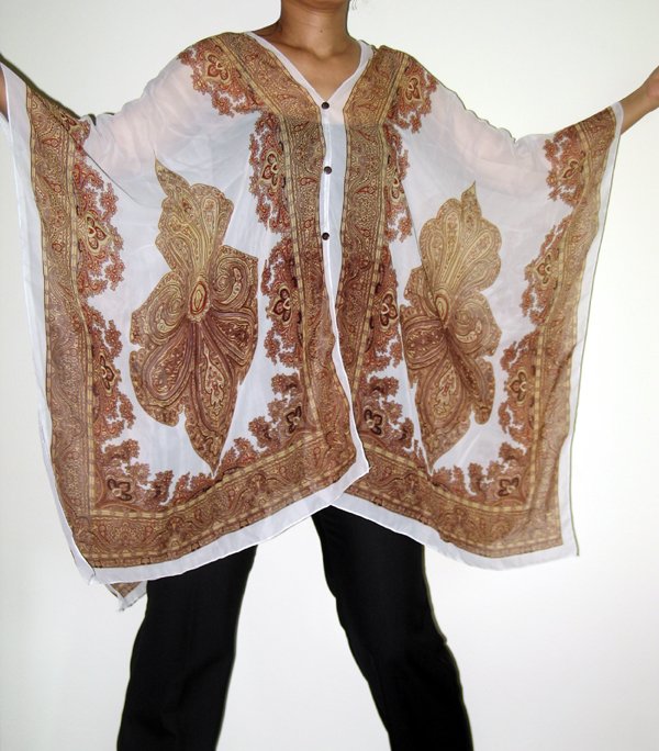 Gypsy Scarf Caftan Wing Casual Beachcover or Poncho Top