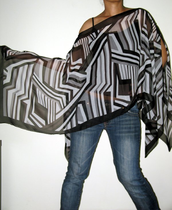 Gypsy Scarf Caftan Wing Casual Beachcover or Poncho Top