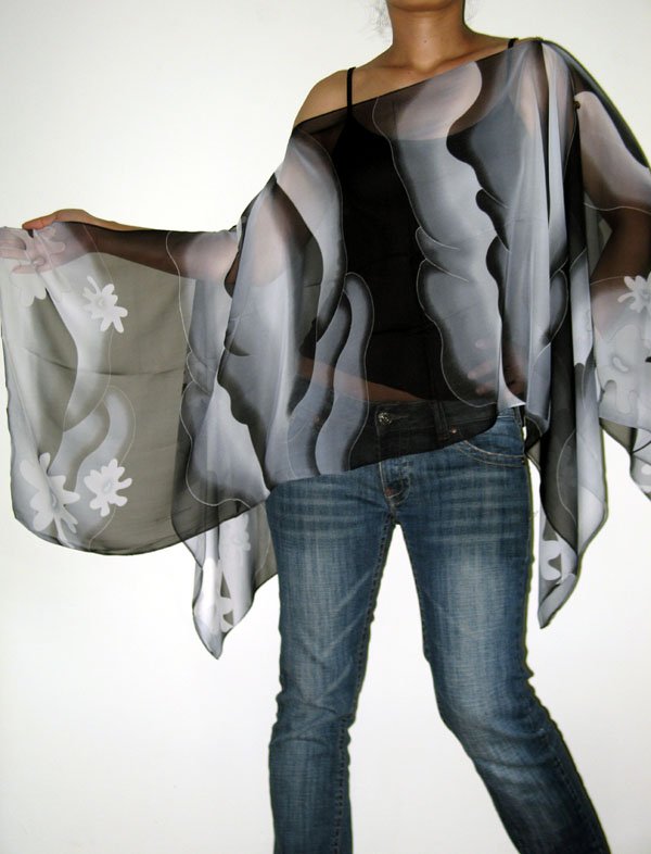 Gypsy Scarf Caftan Wing Casual Beachcover or Poncho Top