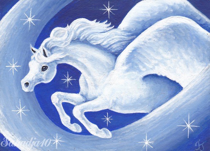 Star Dust ACEO Pegasus Canvas Giclee Print by Tj Sahadja10