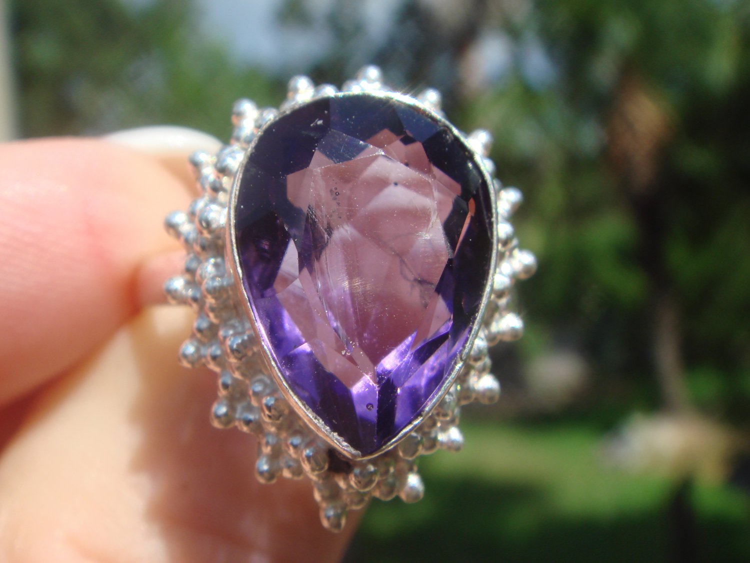Amethyst Ring size 8 3/4 .925 Sterling Silver