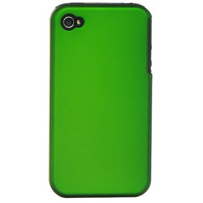 2-in-1 Hard Plastic Back Cover Case + Black Silicone Skin for Apple iPhone 4/4S - Green