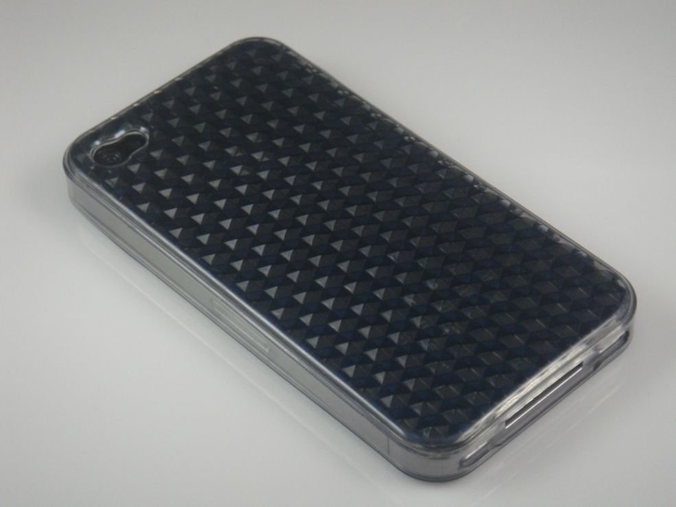 Crystal Gel Diamond Design Case for Apple iPhone 4/4S - Smoke
