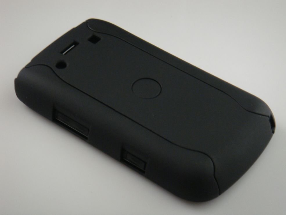 Hard Plastic Rubber Feel Armor Case for Blackberry Bold 9700/9780 - Black