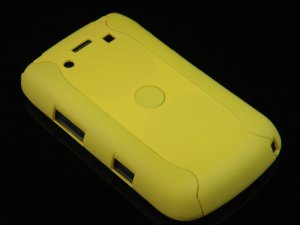 Hard Plastic Rubber Feel Armor Case for Blackberry Bold 9700/9780 - Yellow