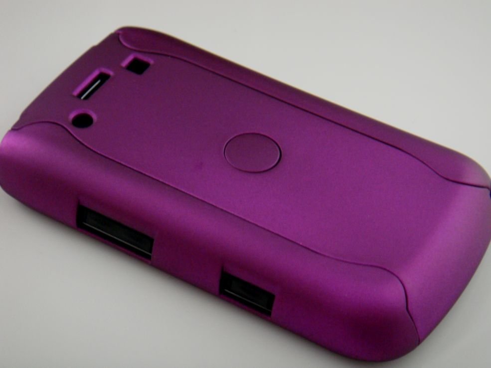 Hard Plastic Rubber Feel Armor Case for Blackberry Bold 9700/9780 - Purple