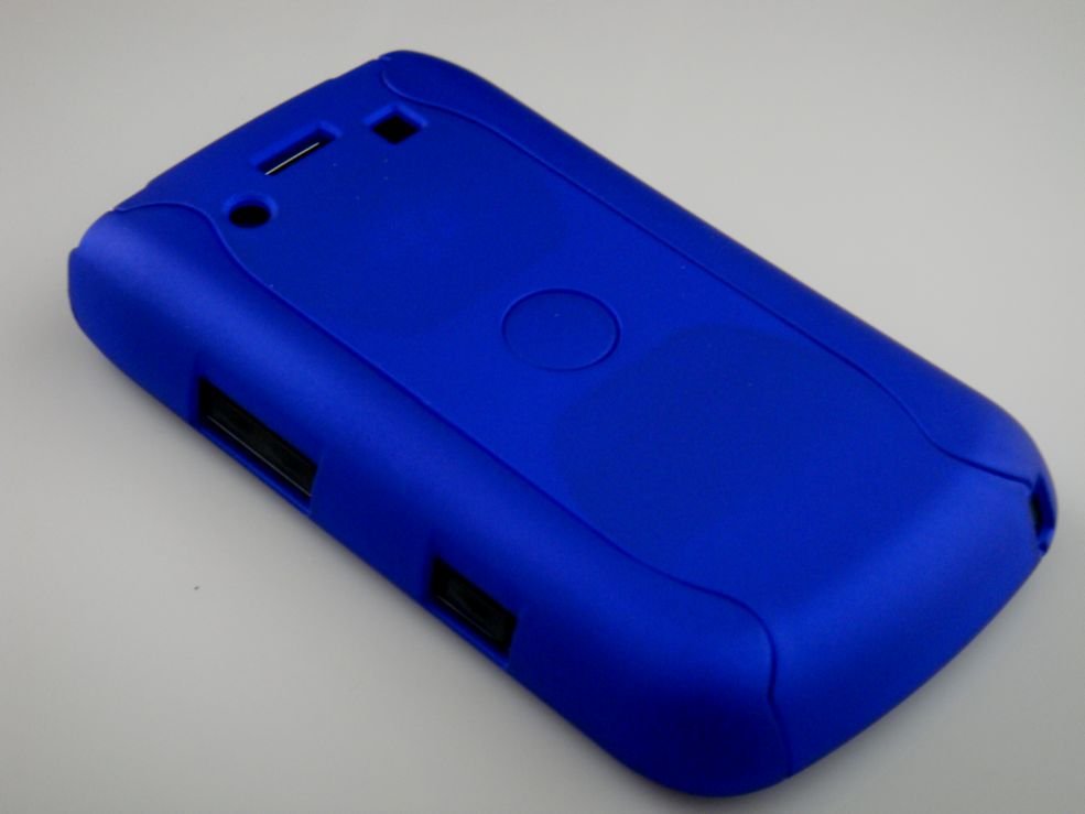 Hard Plastic Rubber Feel Armor Case for Blackberry Bold 9700/9780 - Blue