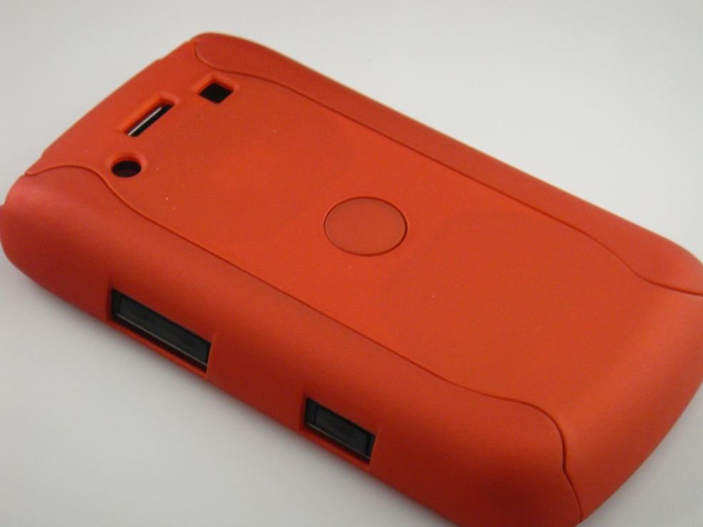 Hard Plastic Rubber Feel Armor Case for Blackberry Bold 9700/9780 - Orange