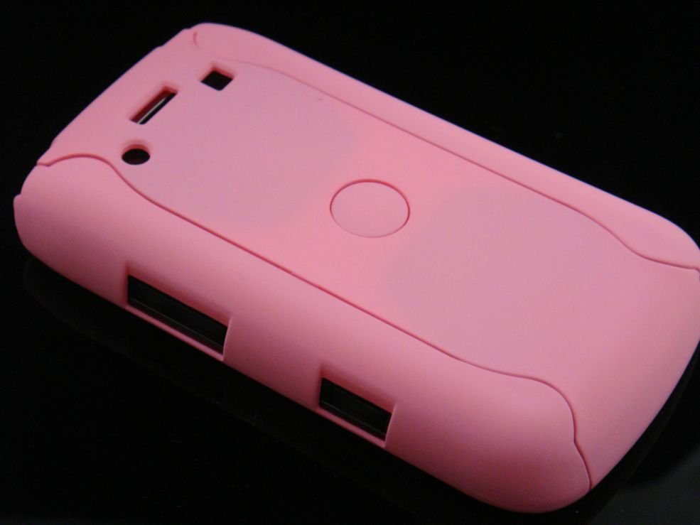 Hard Plastic Rubber Feel Armor Case for Blackberry Bold 9700/9780 - Pink