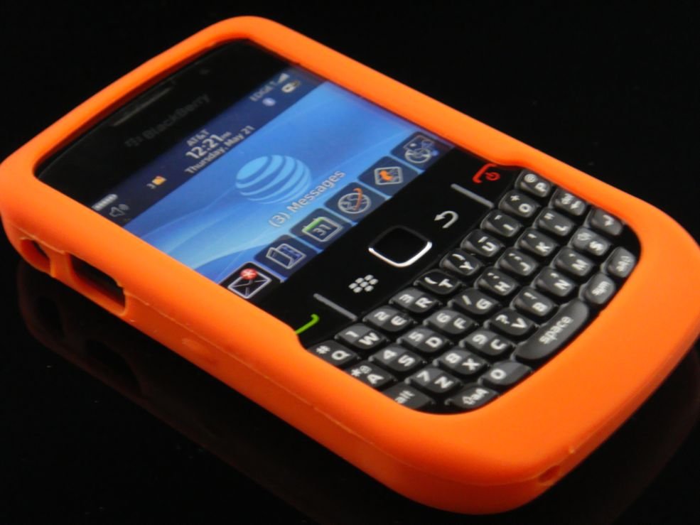 Soft Silicone Skin Cover Case for Blackberry Curve 8520 - Orange