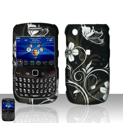 Hard Plastic Rubber Feel Design Case for Blackberry Curve 8520 - Midnight Garden