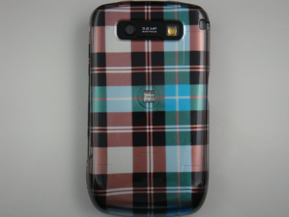 Hard Plastic Design Case for Blackberry Curve 8900 - Blue Check