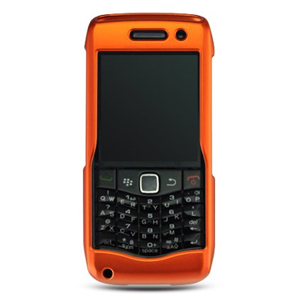 Hard Plastic Rubber Feel Case for Blackberry Pearl 9100 - Orange