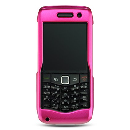 Hard Plastic Rubber Feel Case for Blackberry Pearl 9100 - Hot Pink