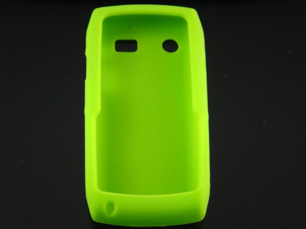 Soft Silicone Skin Cover Case for Blackberry Pearl 9100 - Neon Green