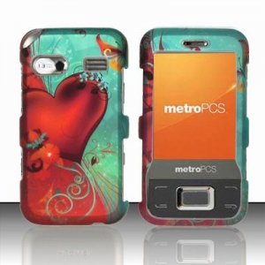 Hard Plastic Rubber Feel Design Case for Huawei M750 - Red Hearts