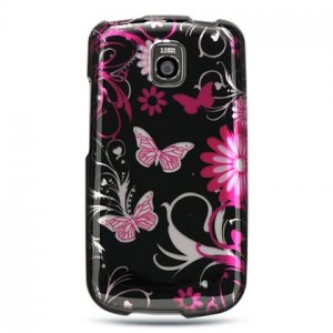 Hard Plastic Design Case for LG Optimus T - Pink Butterfly