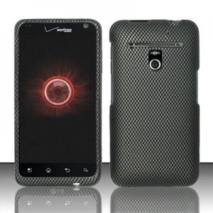 Hard Plastic Rubber Feel Design Case for LG Revolution 4G VS910 - Carbon Fiber