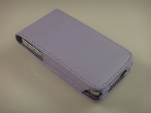 Vertical Leather Flip Cover Case With Rotating Belt Clip for Apple iPhone 4/4S - Lavender
