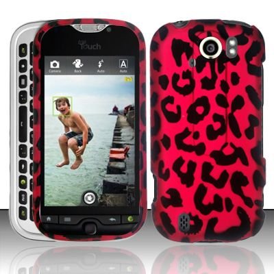 Hard Plastic Rubber Feel Design Case for HTC Mytouch Slide 4G - Hot Pink Leopard