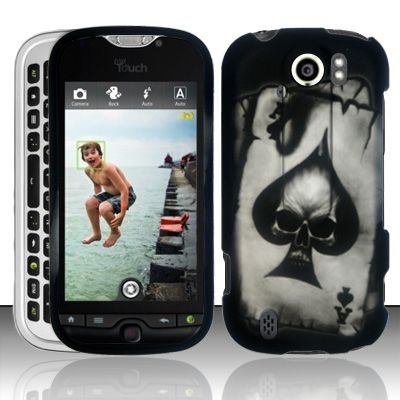 Hard Plastic Rubber Feel Design Case for HTC Mytouch Slide 4G - Ace of Spade Skull