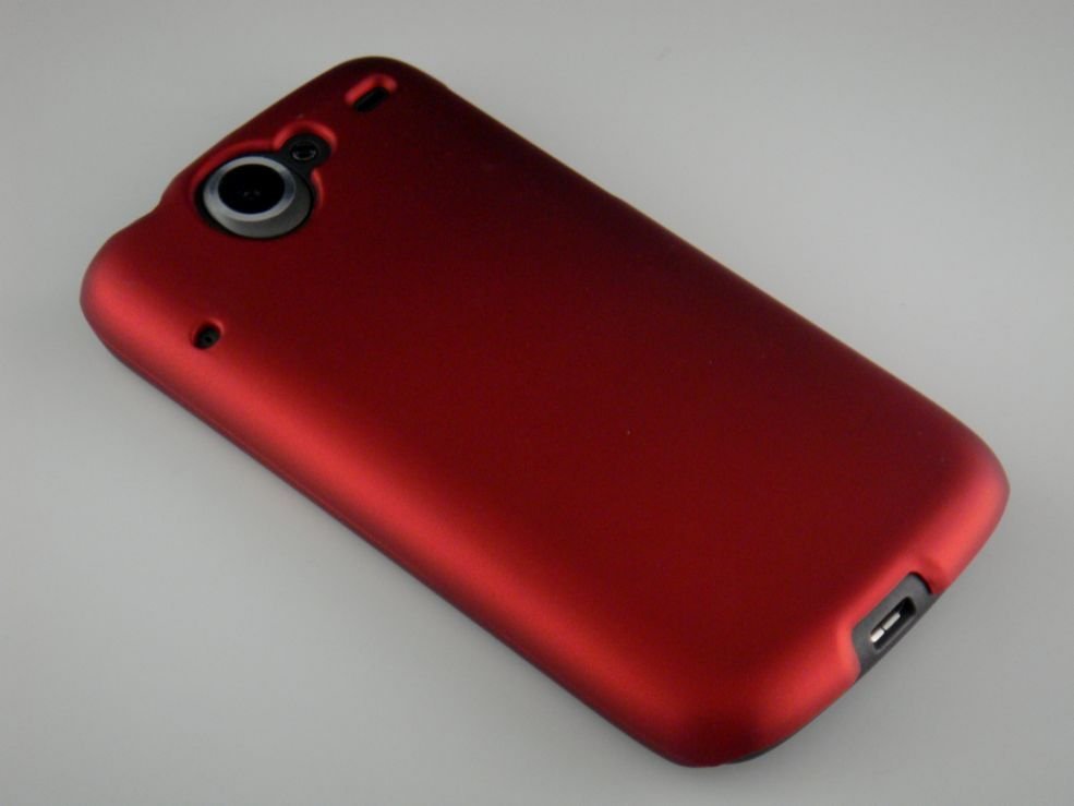 Hard Plastic Rubber Feel Back Cover Case for HTC Google Nexus One - Red