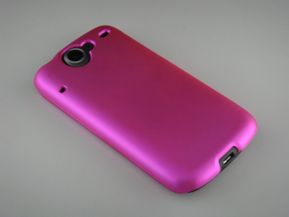 Hard Plastic Rubber Feel Back Cover Case for HTC Google Nexus One - Hot Pink