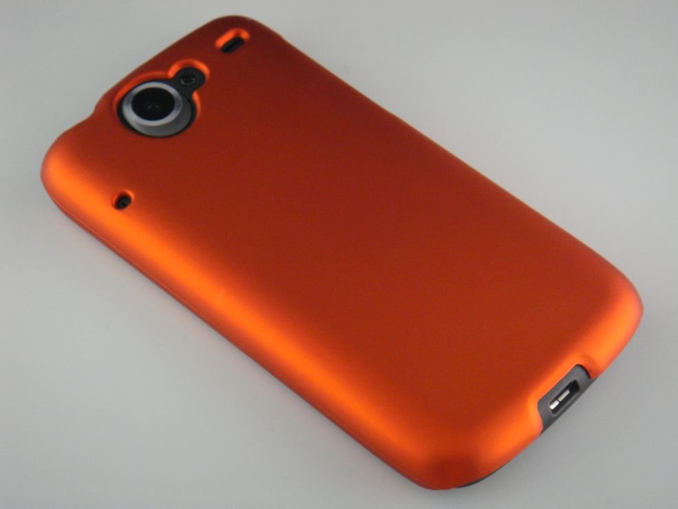 Hard Plastic Rubber Feel Back Cover Case for HTC Google Nexus One - Orange