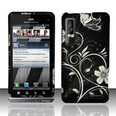 Hard Plastic Rubber Feel Design Case for Motorola Droid 3 - Midnight Garden