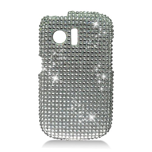 Hard Plastic Bling Rhinestone Design Case for Huawei Pinnacle M635/Pillar M615 - Silver