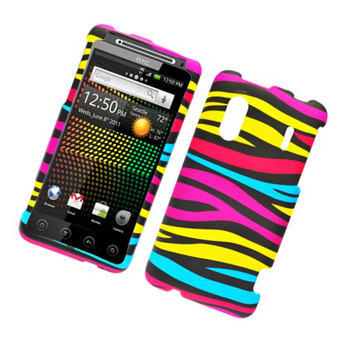 Hard Plastic Rubber Feel Design Case for HTC Evo Design 4G/Kingdom - Abstract Zebra
