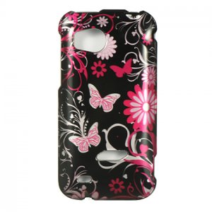 Hard Plastic Design Cover Case for HTC Rezound 6425 - Pink Butterfly