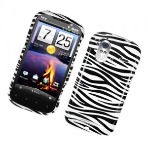 Hard Plastic Glossy Cover Case for HTC Amaze 4G/Ruby - Black and White Zebra
