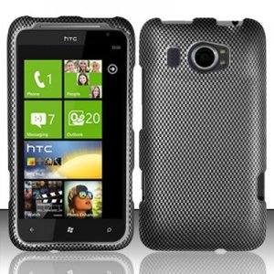 Hard Plastic Rubberized Snap On Design Case for HTC Titan II (AT&T) - Carbon Fiber