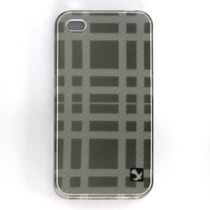 Hard Plastic Design Case For Apple iPhone 4G - Gray Check