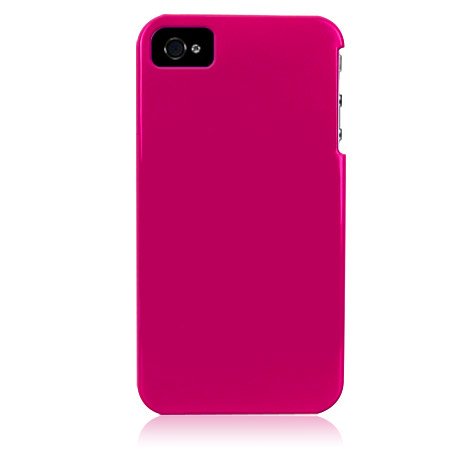Hard Plastic Glossy Back Cover Case For Apple iPhone 4G - Hot Pink