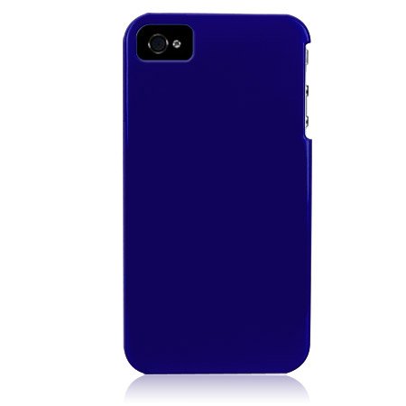 Hard Plastic Glossy Back Cover Case For Apple iPhone 4G - Dark Blue