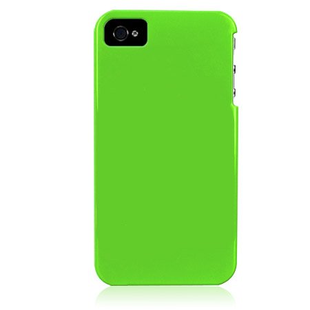 Hard Plastic Glossy Back Cover Case For Apple iPhone 4G - Apple Green