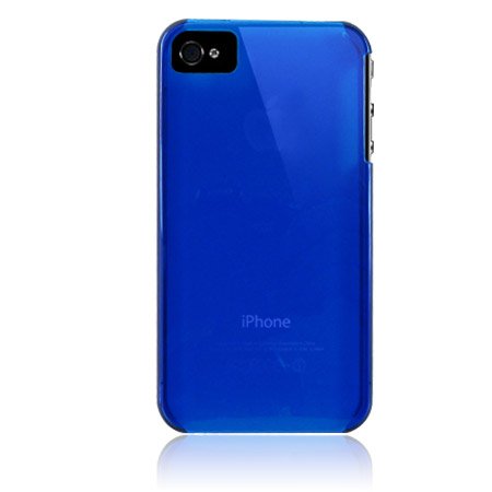 Hard Plastic Transparent Back Cover Case For Apple iPhone 4G - Blue